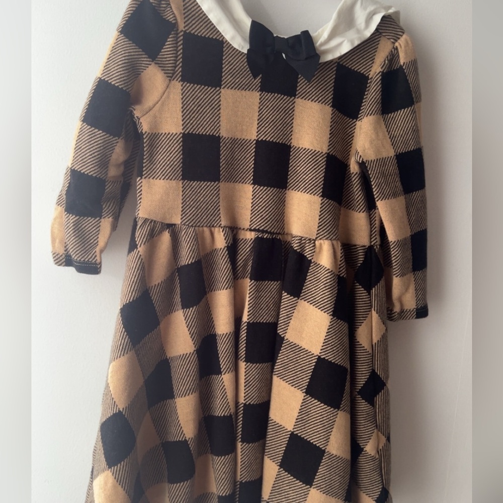 Janie and Jack Black and Tan Checkered Dress